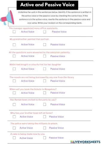 X - active & passive voice