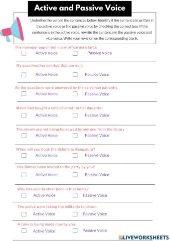 X - active & passive voice