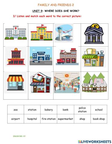 Fa2 Unit 9: Where does she work?