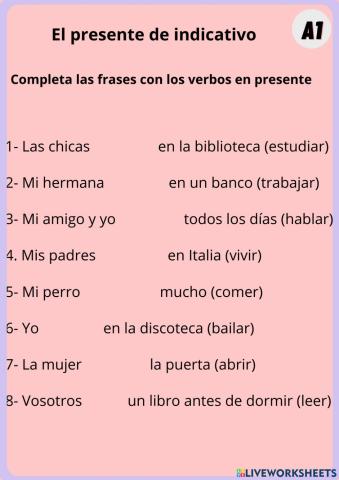 El presente de indicativo