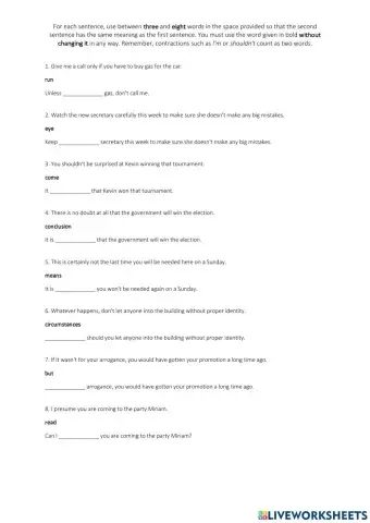 Proficiency Keyword Transformation