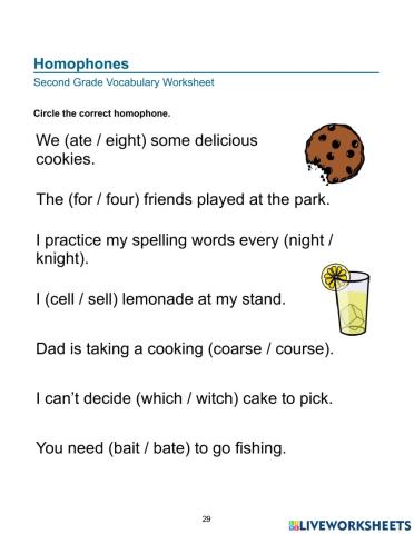 Homophones Activity1