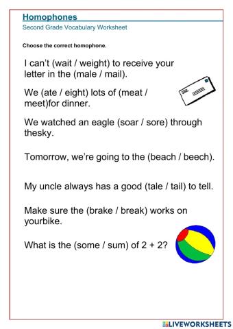 Homophones Activity3