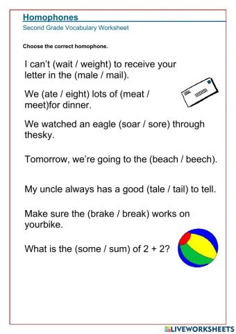 Homophones Activity3