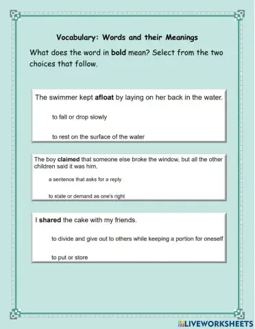 Words and their meanings 4