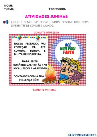 Atividade junina