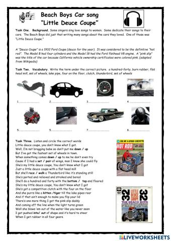 LIttle Deuce Coup Song Activity