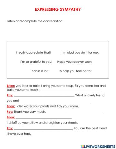 Expressing sympathy