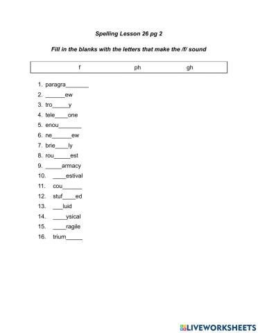 Spelling lesson 26 pg 2