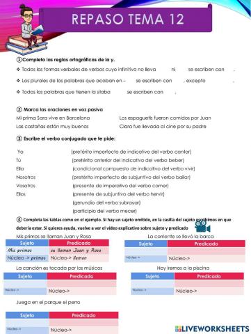 Repaso Lengua Tema 12