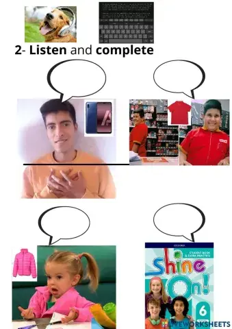 Possessives Adjectives: Listen and number