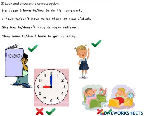 Have to - Don't have to