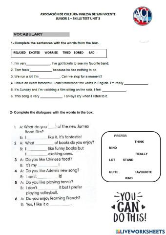 Skills Test Junior 1