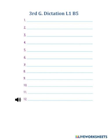 3rd G. L1 B5 Dictation