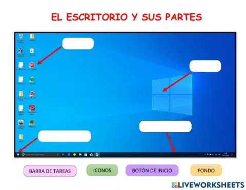 Partes del escritorio de Windows