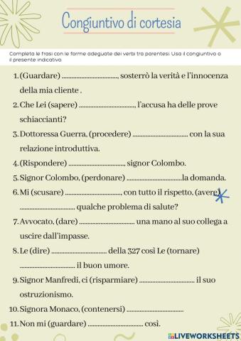 Congiuntivo di cortesia