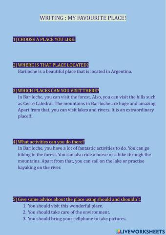 Writing my favourite place