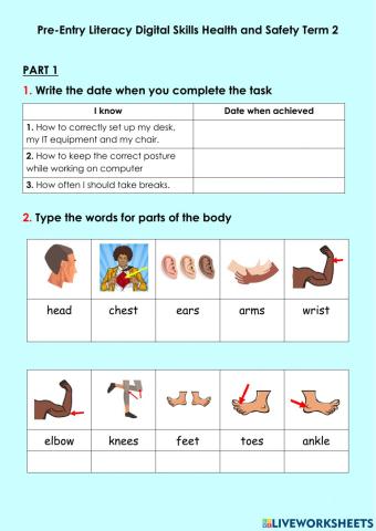 Pre Entry LIT DIGITAL SKILLS H&S Part 1 TERM 2