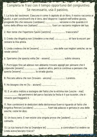 Congiuntivo nella frase dipendente