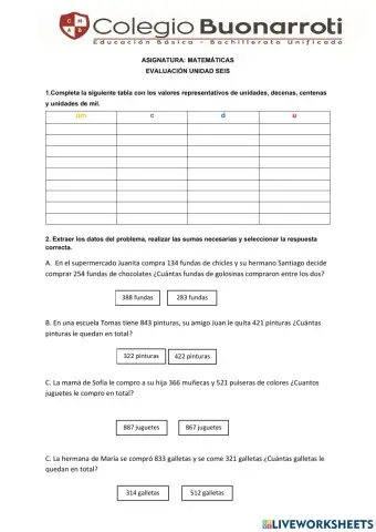 Evaluación UNIDAD 6