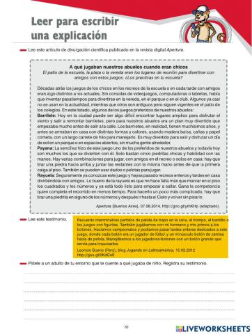 Planificar la escritura de una explicación