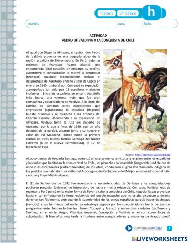 Pedro de valdivia y la conquista de Chile