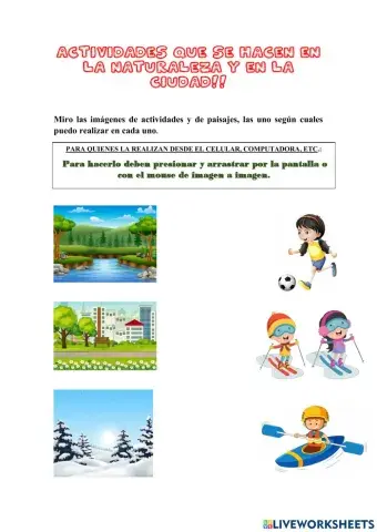 Actividades en la Ciudad y en la Naturaleza