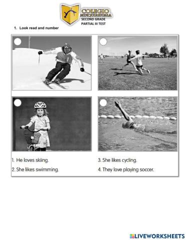 Second grade english test