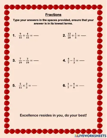 Fractions- Mixed operations