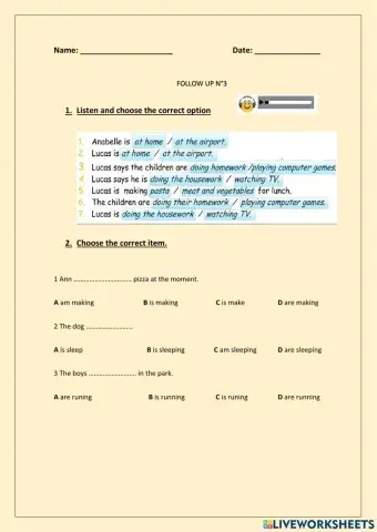 Comparative - Superlative adjectives- present cont