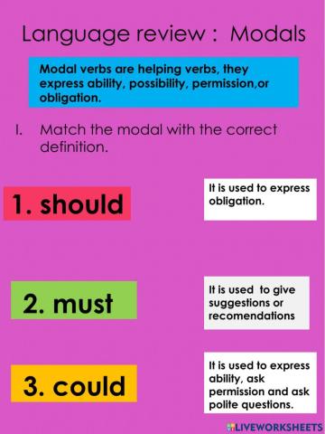 Language Modals Review