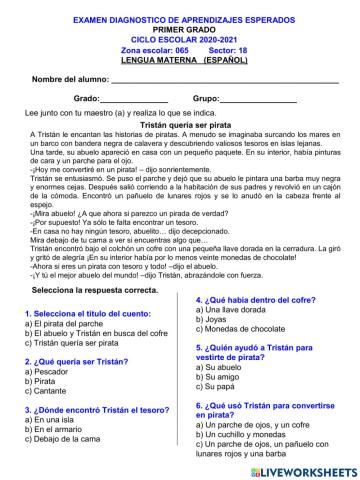 Examen LENGUA MATERNA