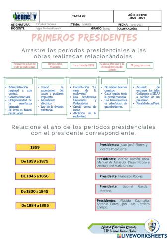 Primeros presidentes Ecuador
