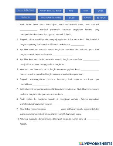 Kewafatan Nabi Muhammad s.a.w.