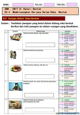 ABM  Unit 8  :  Kenali Bentuk  Bidang Kerjaya