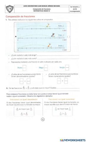 Comparación de fracciones