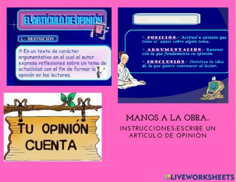 Organizador grafico para redactar un articulo de opiniòn