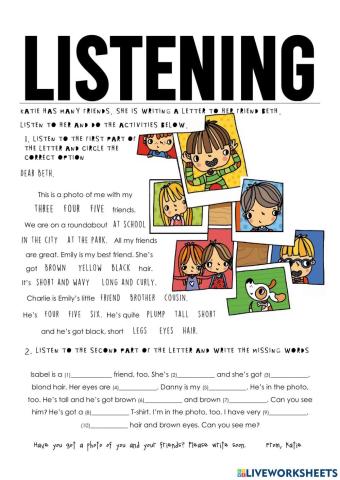 Listening comprehension: My friends