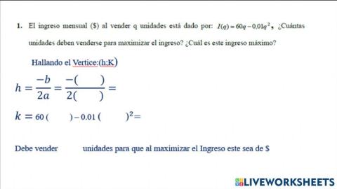Función Cuadráticas Aplicadas Empresa 1