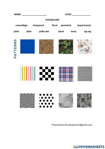 Vocabulary - pattern