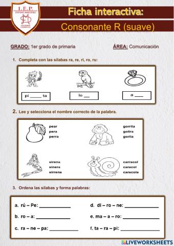 Consonante r (suave)