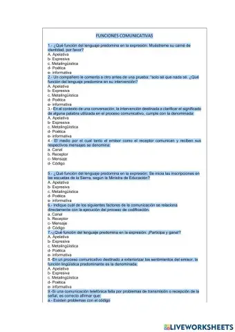 Funciones de la comunicación