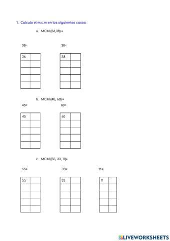 Mínimo común múltiplo