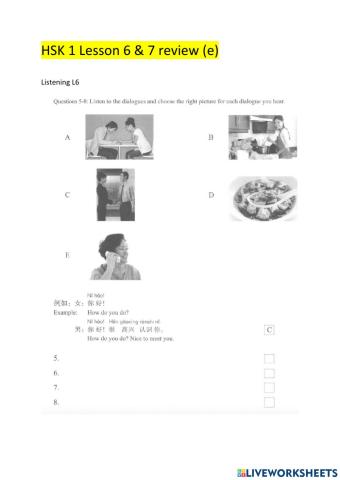 HSK 1 Lesson 6&7 review (e)