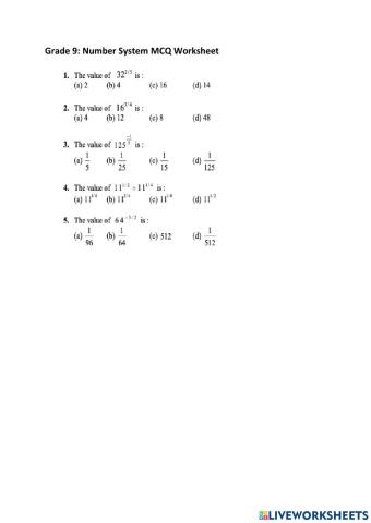 Grade 9 Number System