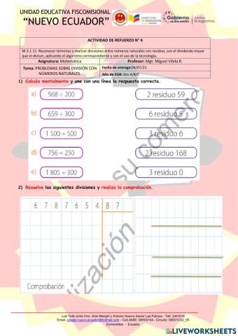 Division de naturales