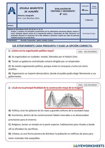 Evaluación de Historia