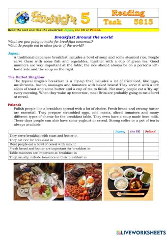 Spotlight 5 Task 5815