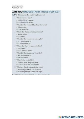 Listening practice SIMPLE PAST