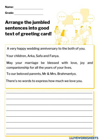 Jumbled Sentences - Greeting Card